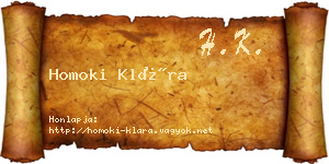 Homoki Klára névjegykártya